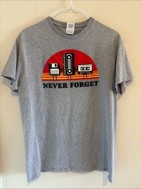 ‘Never Forget' Retro Tech Graphic short sleeve Tee shirt -